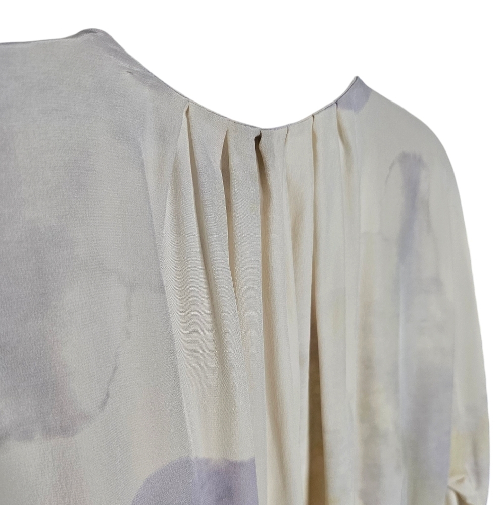 Wilfred Silk Crepe Ruched Pleated Goddess Tunic Neutral Watercolours fits L - XL - Picture 5 of 13